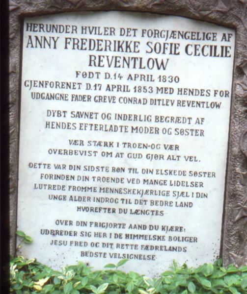 Reventlow, Anny Frederikke Sofie Cecilie (1830-1853)